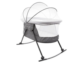 Moisés Portátil com Função Balanço e Mosquiteiro – Cinza